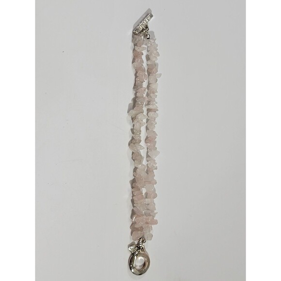 Carolee Pink Quartz Beaded 2-Strand Toggle Statement Bracelet Amore Love EUC - Picture 4 of 4